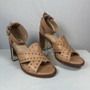 Vince Camuto VC-KERESHA Leather Open Toe Ankle Strap Sandals 10 M Tan‎